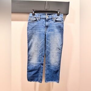 7 For All Mankind Women's Straight Leg Blue Jeans